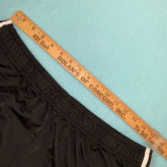 ADIDAS Tricot black silver elastic waistband 2 front pockets stretchy size XLT - Picture 8 of 11